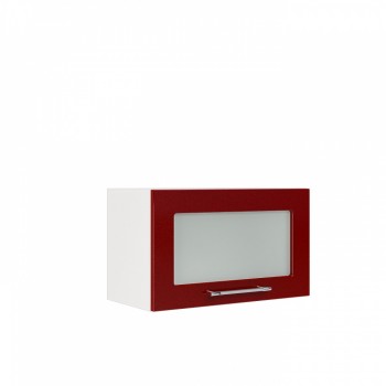 Бруклин ШВГС 600 Шкаф верхний горизонтальный со стеклом (Бетон белый/корпус Белый) в Восходе - voskhod.mebel54.com | фото