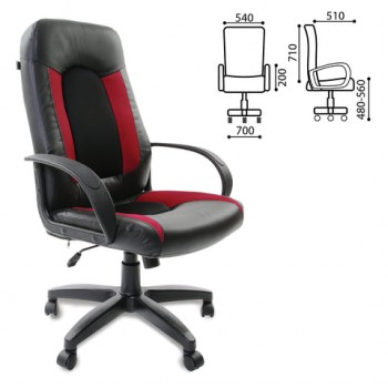 Кресло офисное BRABIX Strike EX-525 (черно-красный) в Восходе - voskhod.mebel54.com | фото