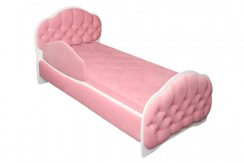 Кровать 160 Гармония 36 Светло-розовый (мягкий бортик) в Восходе - voskhod.mebel54.com | фото