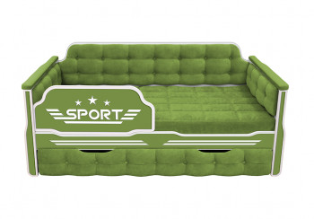 Кровать 170 серии Спорт 1 ящик 76 Зелёный (мягкие боковые накладки) в Восходе - voskhod.mebel54.com | фото