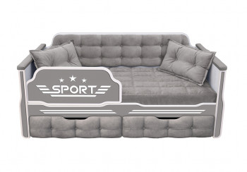 Кровать 170 серии Спорт 2 ящика 45 Серый (подушки) в Восходе - voskhod.mebel54.com | фото