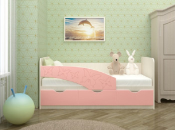 Кровать Бабочки 2,0м (Розовый металлик) в Восходе - voskhod.mebel54.com | фото