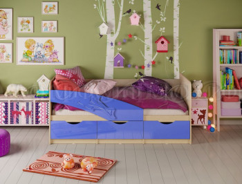 Кровать детская 1,6м Дельфин (Синий металлик) в Восходе - voskhod.mebel54.com | фото