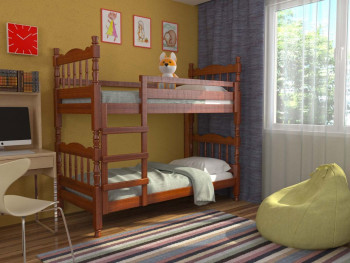 Кровать двухъярусная Соня из массива сосны 800*1890 Орех в Восходе - voskhod.mebel54.com | фото