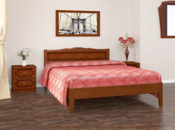 Кровать Карина-7 из массива сосны 1200*2000 Орех в Восходе - voskhod.mebel54.com | фото