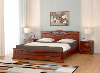Кровать Карина-7 из массива сосны 1400*2000 Орех в Восходе - voskhod.mebel54.com | фото