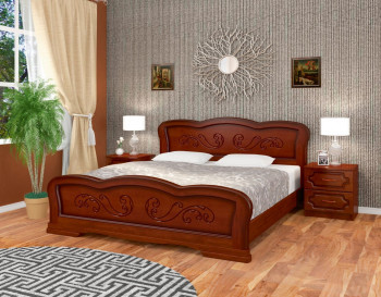 Кровать Карина-8 из массива сосны 1400*2000 Орех в Восходе - voskhod.mebel54.com | фото