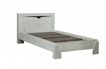 Кровать одинарная 33.07 с настилом "Лючия" (ш. 900)/(бетон пайн белый / венге / белый) в Восходе - voskhod.mebel54.com | фото