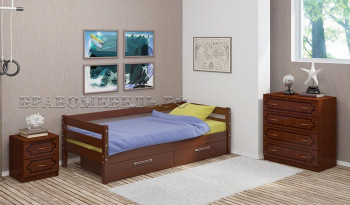 Кровать одинарная ГЛОРИЯ из массива сосны  900*2000 (Орех) в Восходе - voskhod.mebel54.com | фото