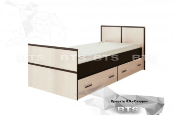 Кровать Сакура с настилом и ящиками 0,9 (Венге/Лоредо) в Восходе - voskhod.mebel54.com | фото