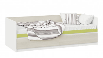 Кровать «Сканди» с 2 ящиками Дуб Гарден/Белый/Зеленый в Восходе - voskhod.mebel54.com | фото