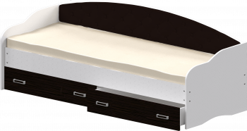 Кровать Софа-7 с мягкой спинкой (800х1900) Белый/Венге в Восходе - voskhod.mebel54.com | фото