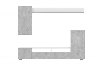Мебель для гостиной МГС 4 (Белый/Цемент светлый) в Восходе - voskhod.mebel54.com | фото
