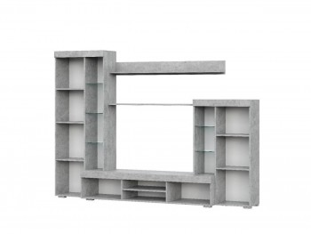 Мебель для гостиной МГС 5 Цемент светлый / Белый в Восходе - voskhod.mebel54.com | фото