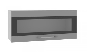 Норд ШВГС 800 Шкаф верхний горизонтальный со стеклом (Софт черный/корпус Белый) в Восходе - voskhod.mebel54.com | фото