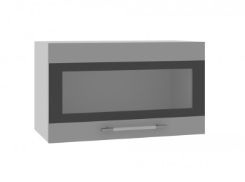 Ройс ПГСФ 600 Шкаф верхний горизонтальный со стеклом с фотопечатью (Графит софт/корпус Серый) в Восходе - voskhod.mebel54.com | фото