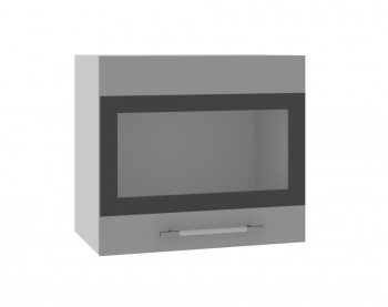 Ройс ВПГСФ 500 Шкаф верхний горизонтальный со стеклом с фотопечатью высокий (Графит софт/корпус Серый) в Восходе - voskhod.mebel54.com | фото