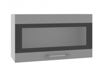 Ройс ВПГСФ 800 Шкаф верхний горизонтальный со стеклом с фотопечатью высокий (Графит софт/корпус Серый) в Восходе - voskhod.mebel54.com | фото