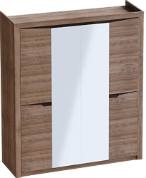 Шкаф четырехдверный Соренто с комплектом полок (3 шт)Дуб стирлинг/Кофе структурный матовый в Восходе - voskhod.mebel54.com | фото