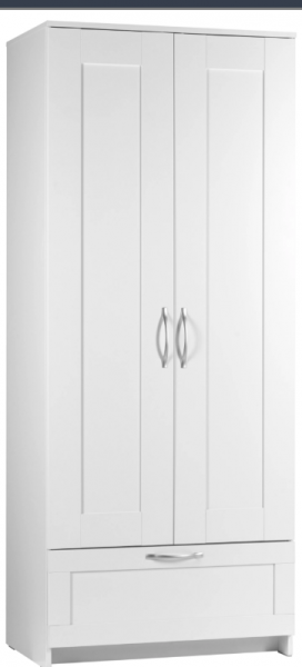 Шкаф двухдверный Сириус с 1 ящиком белый в Восходе - voskhod.mebel54.com | фото
