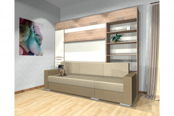 Шкаф-кровать с диваном Каролина в Восходе - voskhod.mebel54.com | фото
