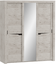 Шкаф трехдверный Соренто с раздвижными дверями Дуб бонифаций/Кофе структурный матовый в Восходе - voskhod.mebel54.com | фото