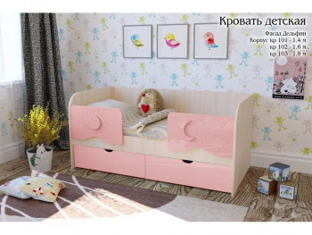 Соня Кровать детская 2 ящика 1.6 Розовый глянец в Восходе - voskhod.mebel54.com | фото